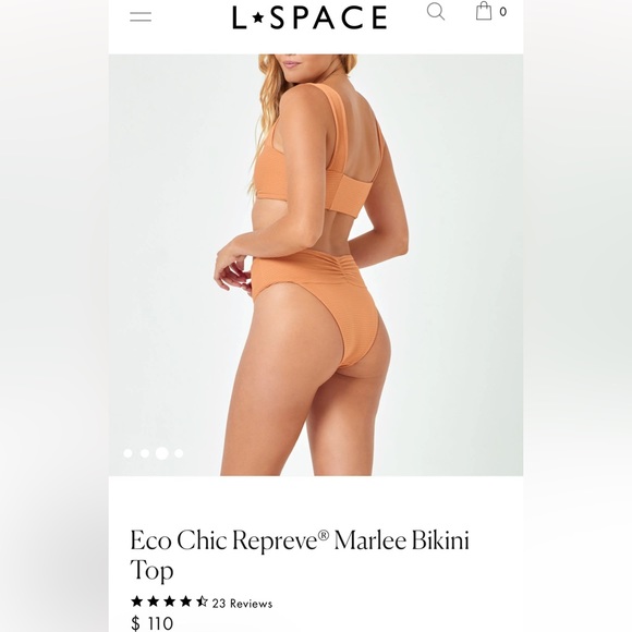 NWT L*space Bikini set, Siena - Chic Retrieve Marley Top/Eco Chic Bardot… - Picture 3 of 4
